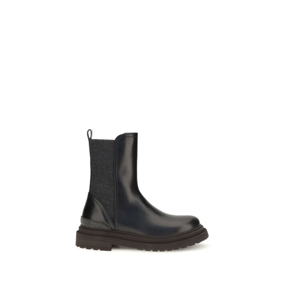 Brunello Cucinelli Women Leather Chelsea Ankle Boots